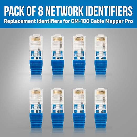 Jonard Tools CM-RJ45/8 RJ45 Cable Identifiers for CM-100, Pack of 8 - Numbered Port Mapping Kit for Ethernet Cables, Network & Telecom Use