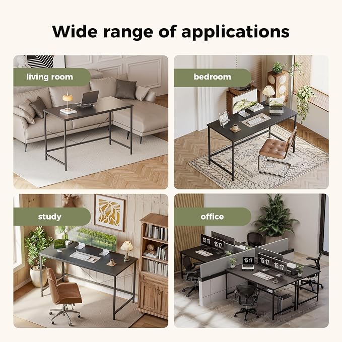 Mericonia 32x20 Inch Computer Desk, 0.6" Thick Small Office Table | Modern Simple Style, Small Study & Writing Table for Home Bedroom Work, Black