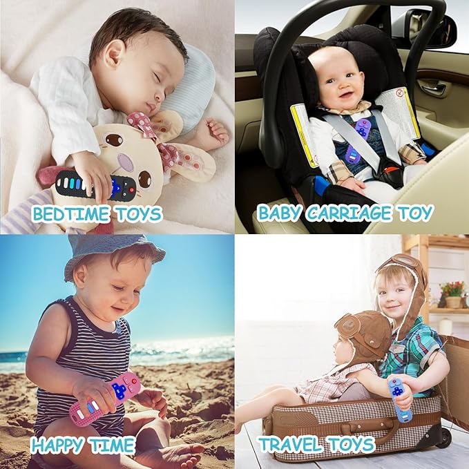 YAPROMO 2Pcs Baby Teething Toys - TV Remote Control Shaped Teethers for 3-18 Babies, Food-Grade Remote Teethers, BPA-Free