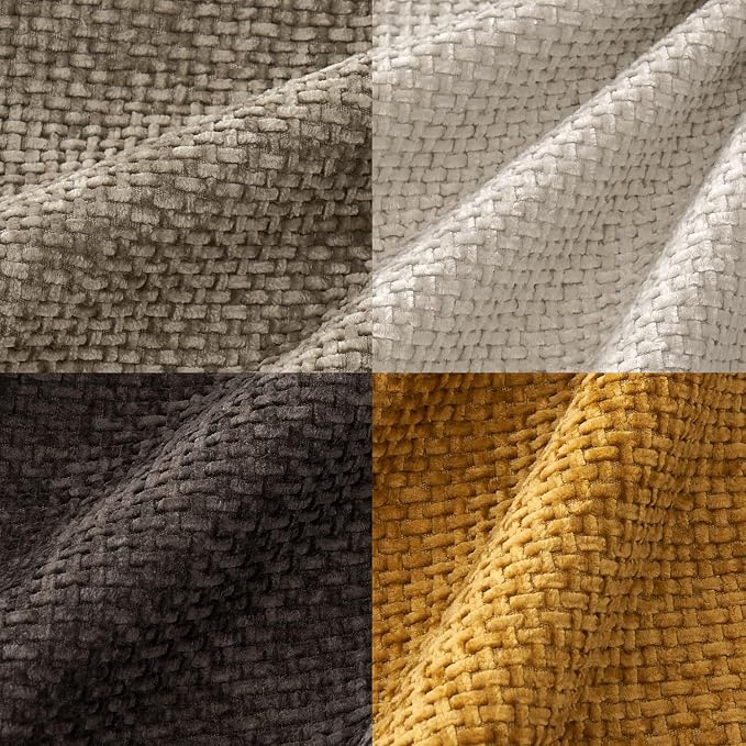 MIULEE Pack of 4 Couch Throw Pillow Covers 18x18 Inch Neutral Gold/Brown Soft Decorative Chenille Pillow Covers Farmhouse Accent Cushion Covers for Boho Fall Home Decor Sofa Bedroom Living Room