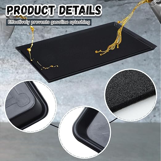 Uiifan 1 Set 47 x 29.3 x 1.6 Inch Oil Drip Pan for Under Car with Thickened Square No Splatter Pad Extra Large Oil Drain Tray for Automotive Transmission Garage Machinery Supplies to Keep Floor Clean