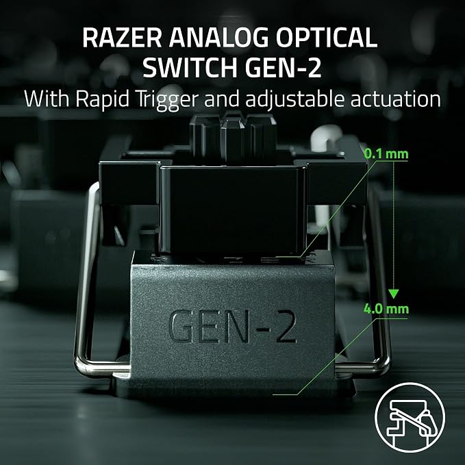 Razer Huntsman V3 Pro TKL Esports Gaming Keyboard, Black | Analog Optical Switches, Snap Tap, Rapid Trigger, Adjustable Actuation, Media Keys & Dial, Doubleshot PBT Keycaps, Wrist Rest