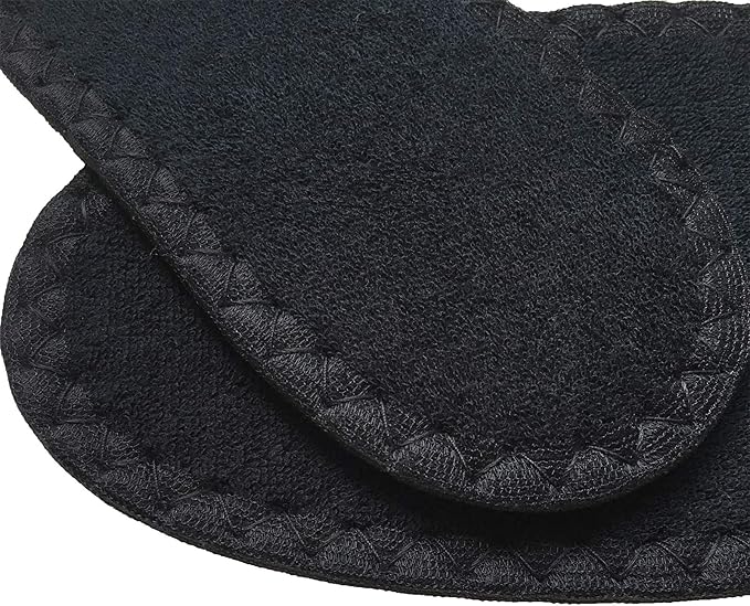 Happystep Cotton Terry Cloth Insoles, Barefoot Shoe Inserts, Sweat Absorption, Odor Control, Moisture-Wicking, Washable and Reusable, Zero Drop Shoe Insoles, 2 Pairs of Black (Women Size 6)
