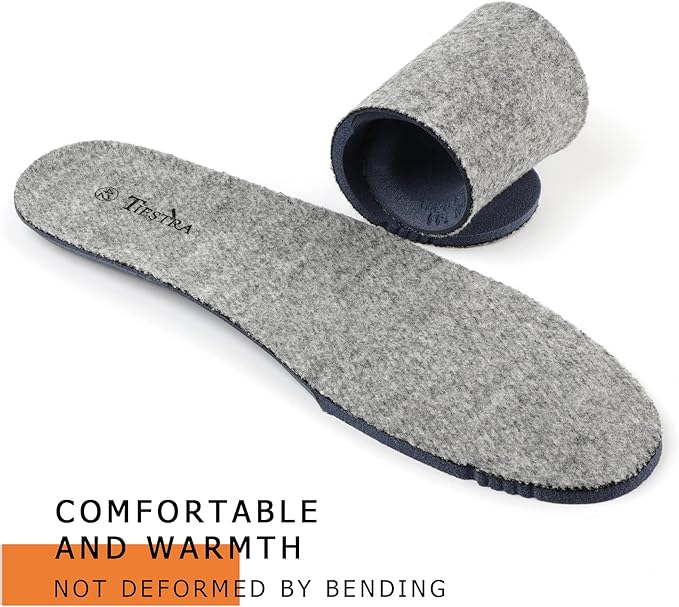 Thick Merino Wool Insoles for Women Fur Fleece Shoes Inserts Memory Foam Cushion Comfort Warm Sheepskin Insoles for Winter Snow Boots Slippers Grey 37EU,US6