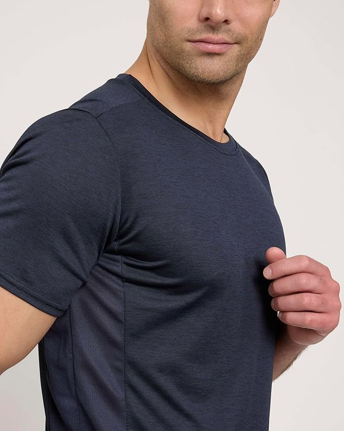5 Pack Men's Dry Fit Short Sleeve T-Shirt Gym Workout Athletic Running Tee | Cooling, Moisture-Wicking, Crew Neck, Quick-Dry, Breathable, Active, Exercise, Fitness, Basketball, Cycling, Hiking, Tennis