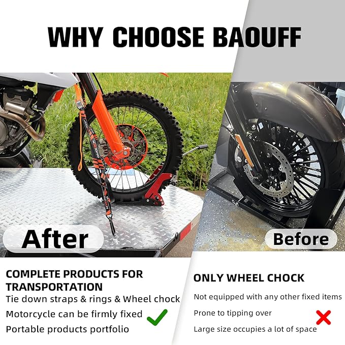 Motorcycle Wheel Chocks with Tie Down Strap,Special for Transportation Foldable Portable 1800lbs Trailer Chocks for 8"-21" Wheel Universal for Most Crusier Sports Dirt Bikes Trailer Truck-Blue