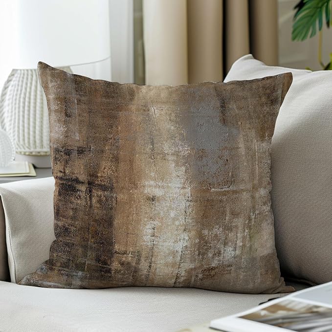 Throw Pillow Covers for Couch, 16x16 Inch, 2 Pack, Taupe | Decorative Throw Pillow Covers Cushion Covers for Couch Bedroom Sofa Living Room