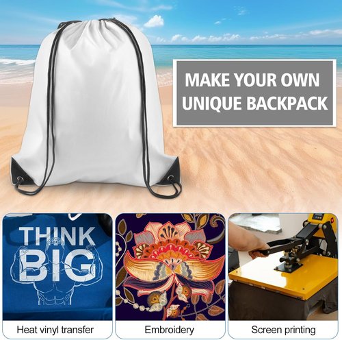 KUUQA Drawstring Backpack Bags - 15 Pcs Bulk Cinch Sacks for Gym, Yoga & Outdoor Travel