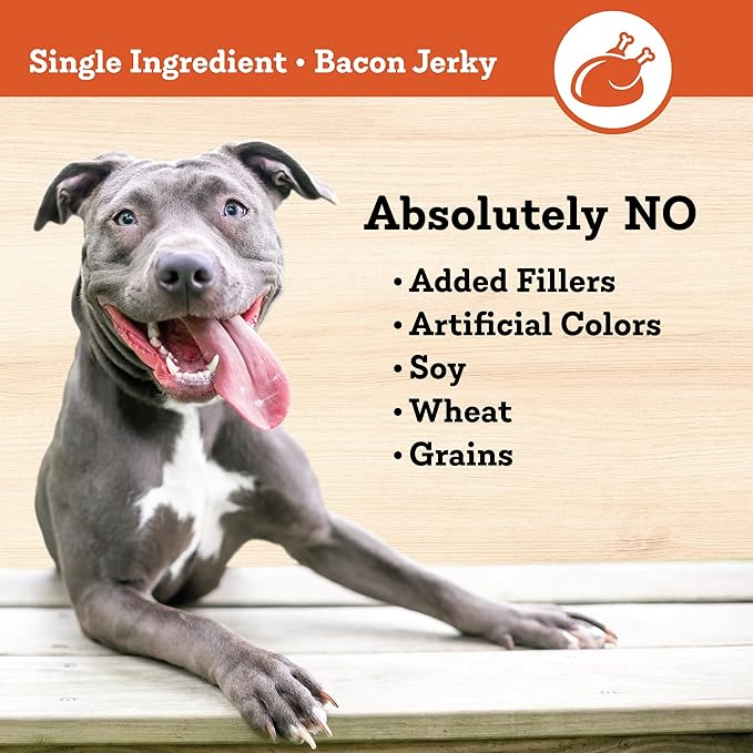 Colorado Naturals Bacon Jerky Chips Dog Treats, 6 oz – All-Natural, Made in USA, No Fillers or Preservatives – Great Source of Protein