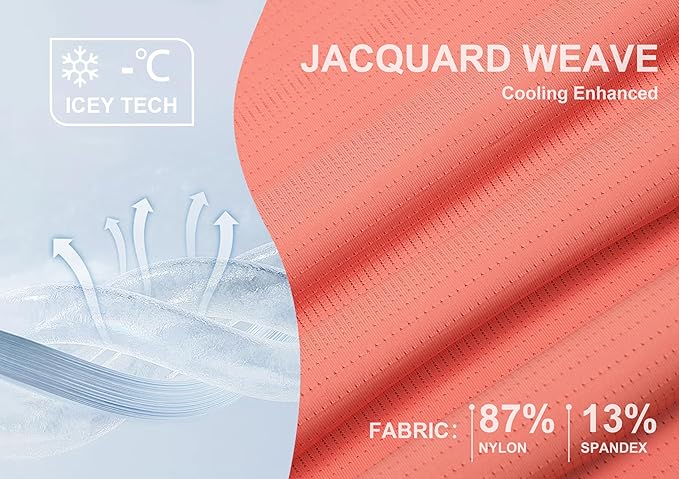 Esabel.C Jacquard Golf Shirts for Men Moisture Wicking Short Sleeve Performance Dry Fit Active Mens Polo Shirts