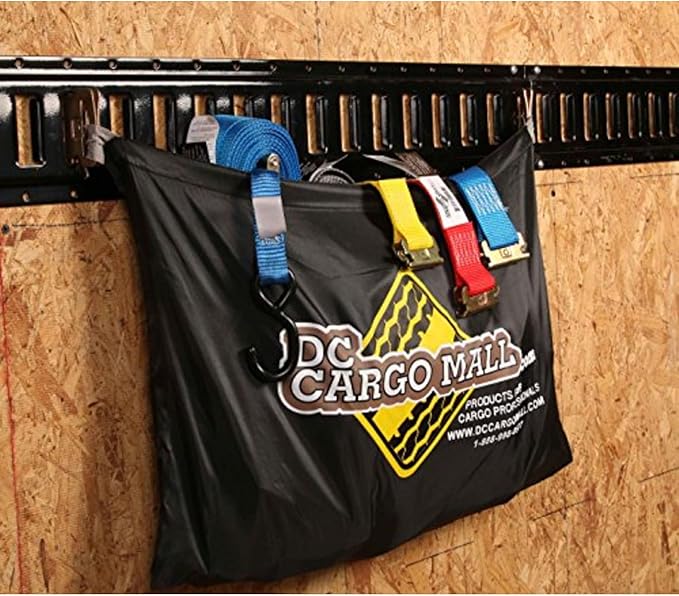 E Track Accessories TieDown Kit - (4) 2"x16" Ratchet Straps, (8) TieOffs, (6) O Rings, (1) Etrack Cargo Bag. Ideal TieDown Accessories Bundle for Trucks, RVs, Bikes, Trailers, Boats - DC Cargo Mall