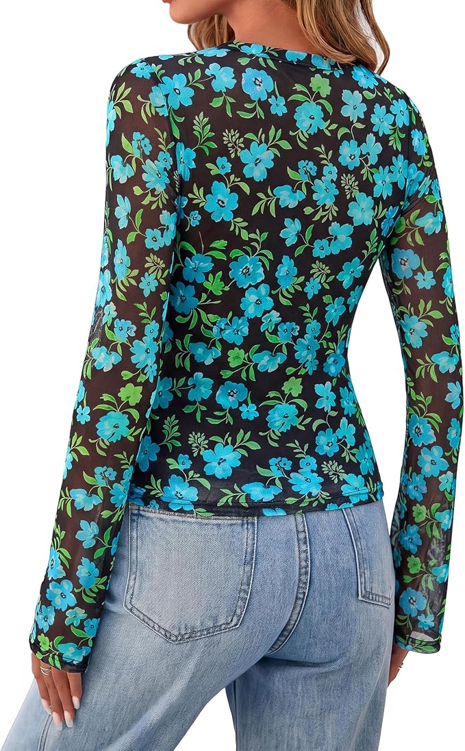 BTFBM Button Down Shirts for Women 2026 Fall Boho Tops V Neck Long Sleeve Blouses Ruched Mesh Fitted Fashion Clothing