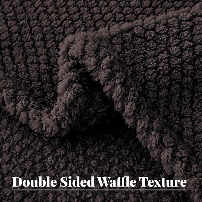 Whale Flotilla Soft Fleece Twin Size Bed Blanket, Coffee | 60x80 Inch, Suitable for Bed, Fluffy Fuzzy Jacquard Blankets for All Season, Lightweight and Cozy