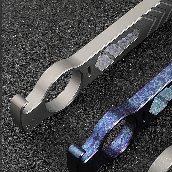 Titanium Pry Bar Bottle Opener, 5.51" Multi Tool Crowbar with Multi-size Wrench/Screwdriver/Nail Puller Function QG002