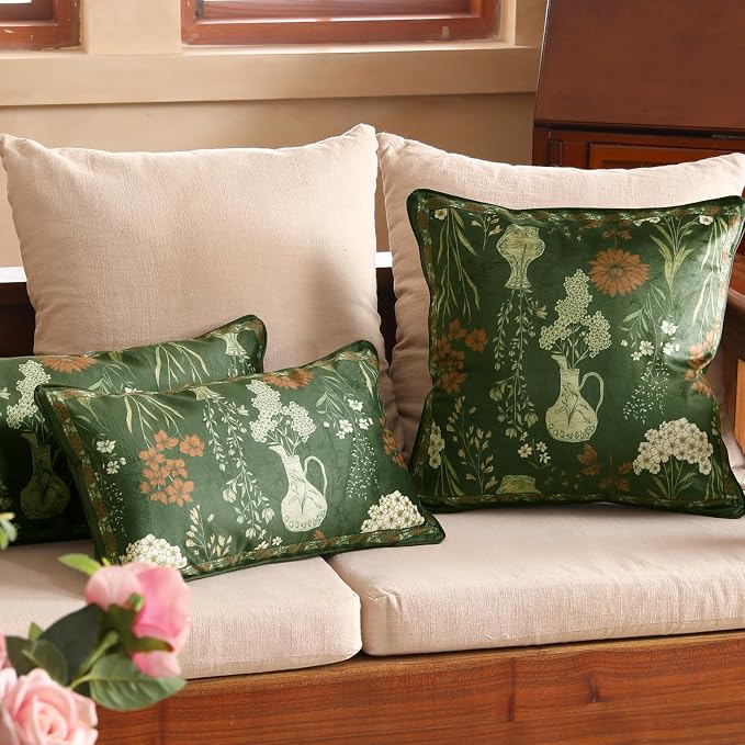 Designer Velvet Throw Pillow Cover,Set of 2,22"x22"-Nocturne | Pillow Cover,Concealed Zipper Design,Dragonfly Pattern,Sofas,Bedroom,Living Room,Lounge Chairs,All Season Home Decor