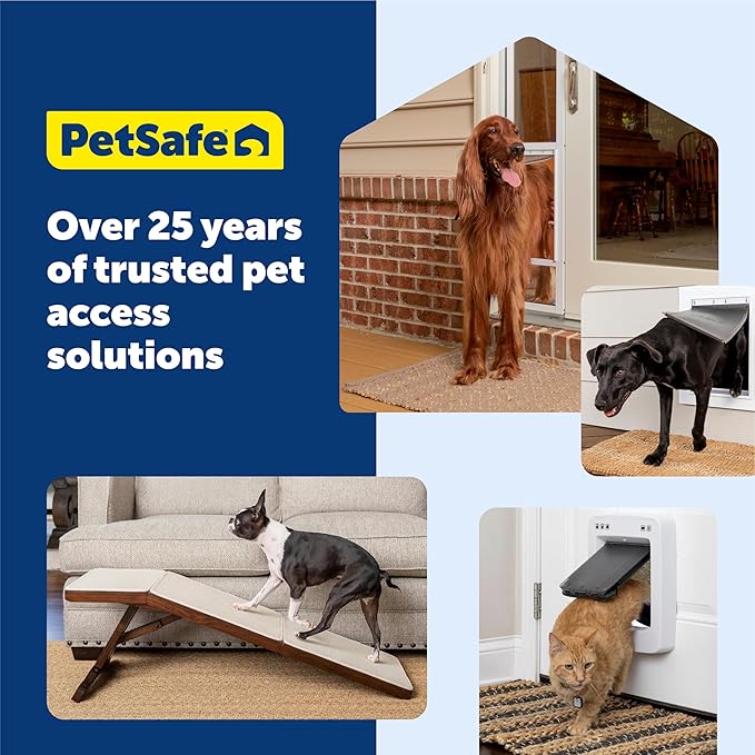 PetSafe Extreme Weather Sliding Glass Pet Door - Energy Efficient Entry for Dogs & Cats - Triple Flap with Magnetic Seal - Durable Aluminum Frame - Easy Install - Mediume