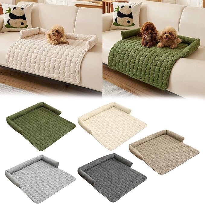 Luxurious Calming Dogs/Cats Bed Mats, Dog Couch Covers Protector, Dog Bed Fluffy Plush Mat for Furniture Protector with Removable Washable Cover for Large Medium Small Dogs and Cats (Grey)