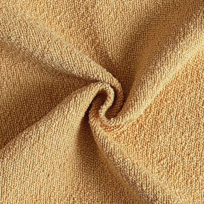 Foindtower Pack of 2, Decorative Textured Boucle Throw Pillow Covers Accent Solid Pillow Cases Cozy Soft Couch Cushion Case for Chair Sofa Bedroom Living Room Home Decor 22x22 Inch Light Yellow