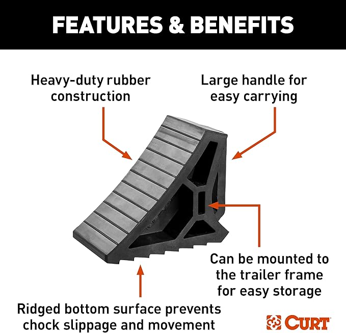 CURT 22801 HD Wheel Chock (Bulk)