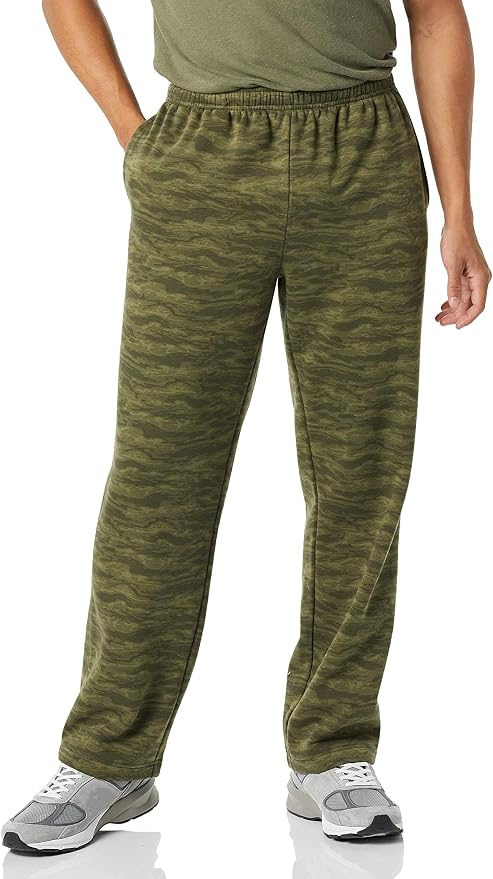Amazon Essentials Men's Relaxed Straight Leg Fleece Open Bottom Sweatpant (Available in Big & Tall)