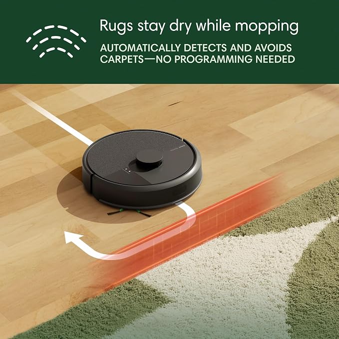 iRobot Roomba 105 Combo Robot Vacuum & Mop - Easy to use, Intense Power-Lifting Suction, LiDAR Navigation, Multiple Cleaning Modes, Avoids Mopping Carpets, Self-Charging | 70x Suction, Clearview Lidar Mapping, Vac and Mop Modes, Carpet-Detect Avoids Rugs