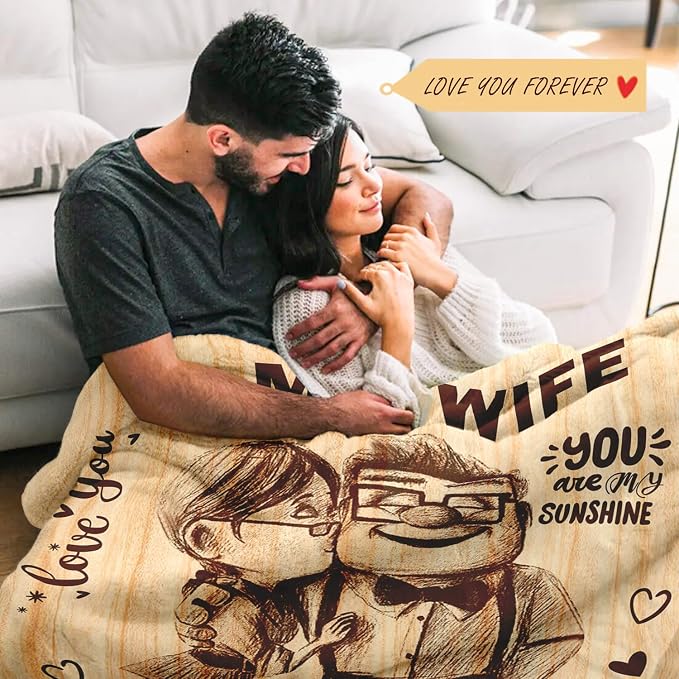 Anniversary Romantic Gifts for Women, To My Wife Blanket from Husband | Birthday Gifts for Wife - I Love You Gift for Her - Christmas Valentines Mothers Day Gift Ideas - Wife Blanket 60"x80"