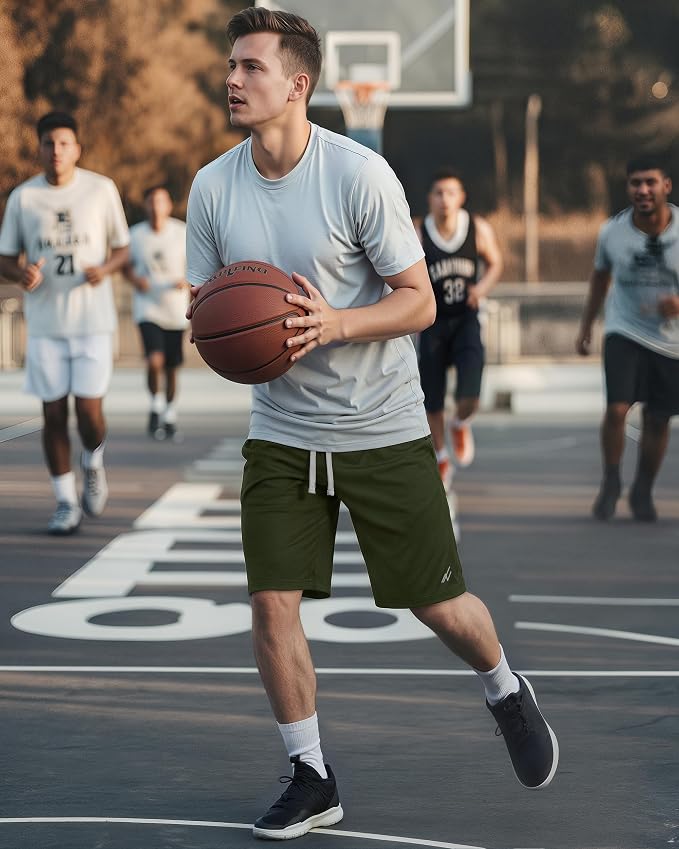 Quick Dry Knit Men's Athletic Shorts Loose-Fit Running Workout Gym Shorts