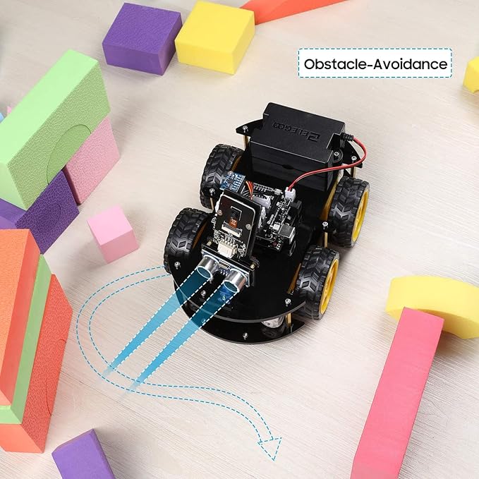 ELEGOO UNO R3 Smart Robot Car Kit V4 for Arduino Robotics for Kids Ages 8-12 12-16 STEM Science Kits Coding Gifts for 8 9 10 11 12 13 14 15 16 Year Old Boys Girls Teens Cool Engineering Building Toys | FPV Video, Line Tracking, Ultrasonic Obstacle Avoi...
