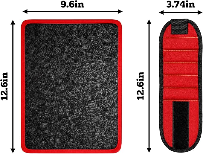 Qidejoy 1Pcs Magnetic Tool Mat with Wristband, Flexible PVC Pad & Non-Slip Tool Holder Tray, 40LB Magnetic Parts Pad – Tools for Mechanics, Garage, Workshop & Auto Repair, Toolbox Organizer