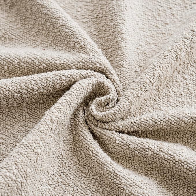 Foindtower Pack of 2, Decorative Textured Boucle Throw Pillow Covers Accent Solid Pillow Cases Cozy Soft Couch Cushion Case for Chair Sofa Bedroom Living Room Home Decor 22 x 22 Inch,Oatmeal