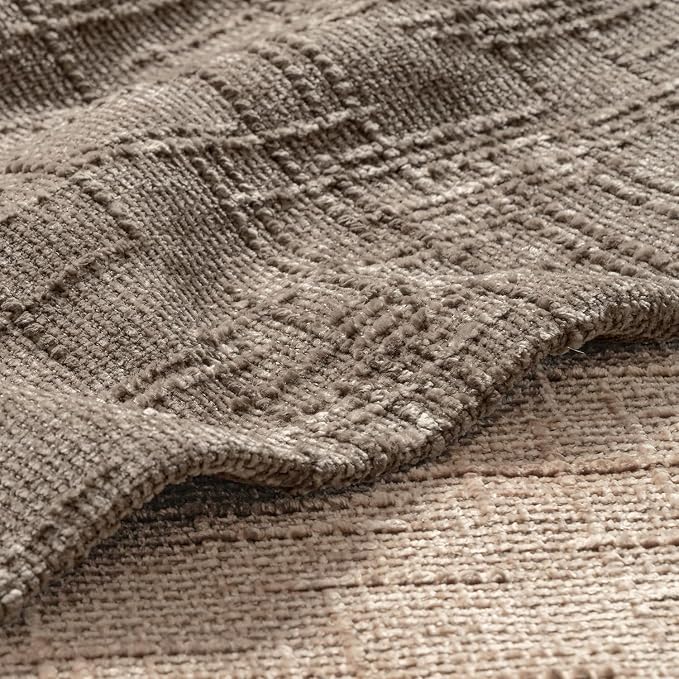 MIULEE Chenille Textured Throw Pillow Covers Taupe Grey 20x20 Set of 2 | Slubby Decorative Pillows, Fall Boho Farmhouse Home Decor, Modern Neutral Cushion Covers for Couch Sofa Bed Living Room