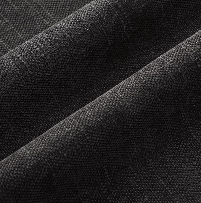 MIULEE 12x20 Inch Lumbar Textured Chenille Throw Pillow Covers Black | Pack of 2 Decorative Soft Throw Pillows, Solid Textured Cushion Covers, Modern Home Decor for Couch Sofa Bedroom Living Room