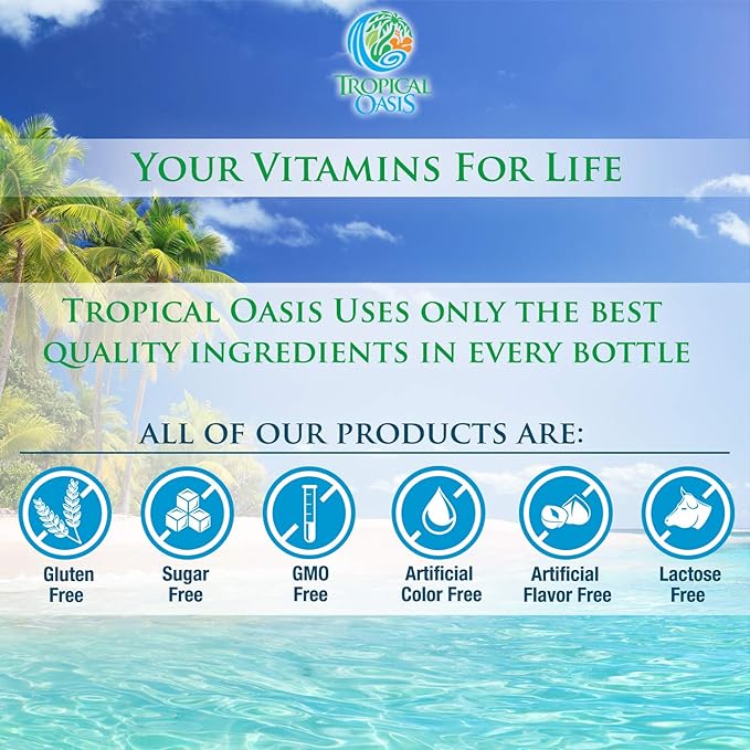 Tropical Oasis Liquid Turmeric Curcumin w/Bioperine - 1650mg Maximum Strength Turmeric Supplement with Black Pepper & Vitamin C - 98% Absorption Rate - 32oz