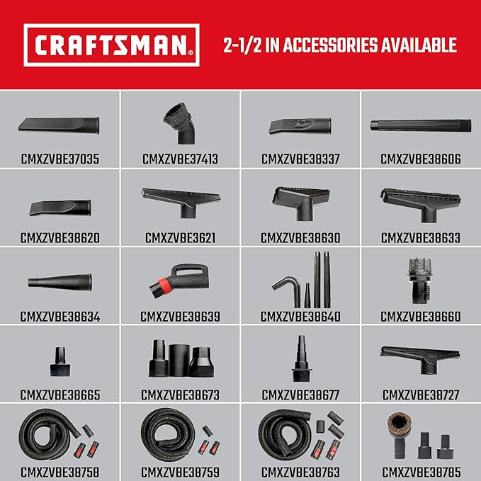 CRAFTSMAN CMXZVBE38639 2-1/2 in. Hose Grip Handle Wet Dry Vac Attachment with Bleeder Valve, Industrial-Grade Shop Vacuum Accessory for Reducing Hand Fatigue, Fits 2-1/2 in. Hose Diameter