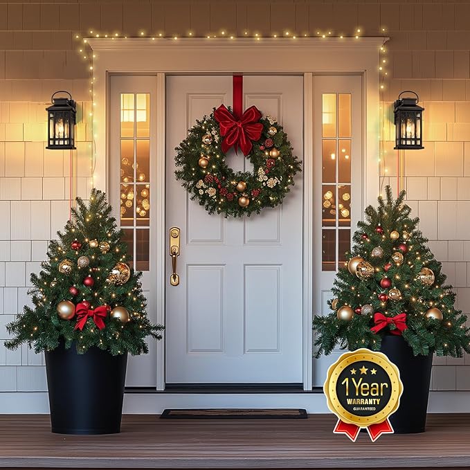 Dusk to Dawn Porch Lights with GFCI Outlet, Outside Lighting Fixtures for House, Oil Rubbed Bronze Exterior Garage Light Fixtures with Gold Trim, Anti-Rust Outdoor Sconce Light for Patio, Coach