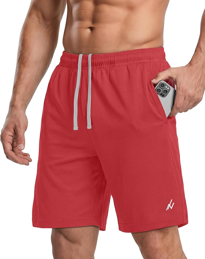 Quick Dry Knit Men's Athletic Shorts Loose-Fit Running Workout Gym Shorts