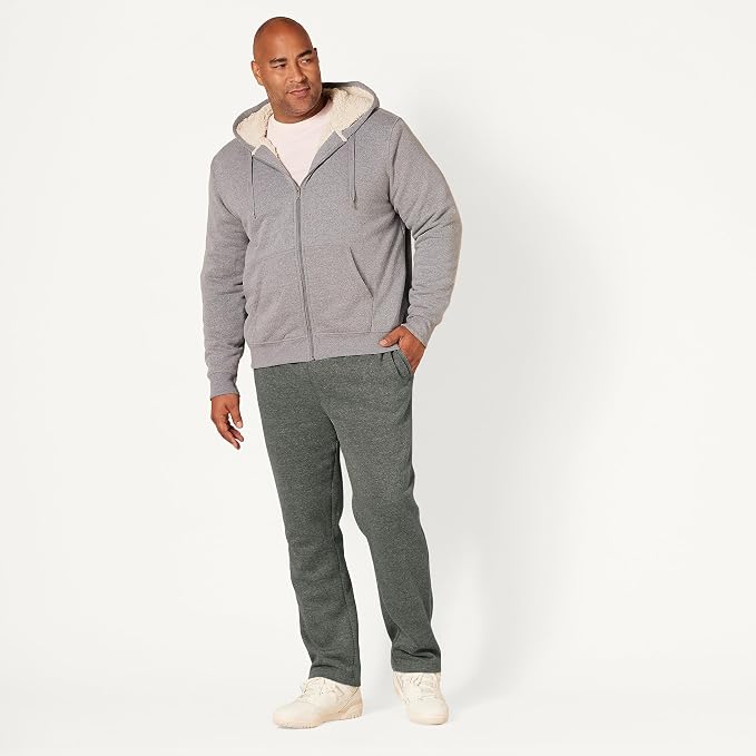 Amazon Essentials Men's Relaxed Straight Leg Fleece Open Bottom Sweatpant (Available in Big & Tall)