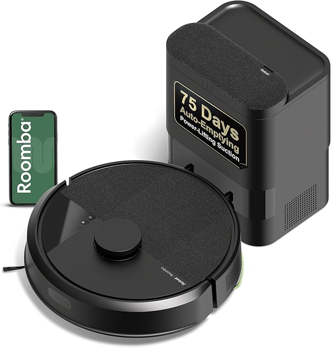 iRobot Roomba 105 Vac Robot Vacuum with AutoEmpty Dock - Self-Empties for 75 Days, Easy to use, Intense Power-Lifting Suction, LiDAR Navigation, Multi-Surface Cleaning, Cleans in Neat Rows | Autoempty Dock Up to 75 Days, Clearview Lidar Mapping, WI-FI ...