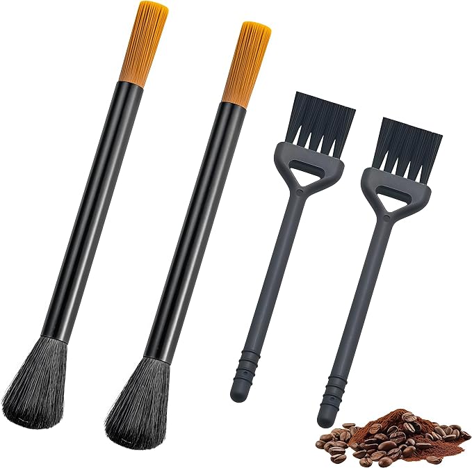 4 PCS Coffee Grinder Cleaning Brush, Espresso Brush Accessories Machine Cleaning Brush for Barista and Home Kitchen