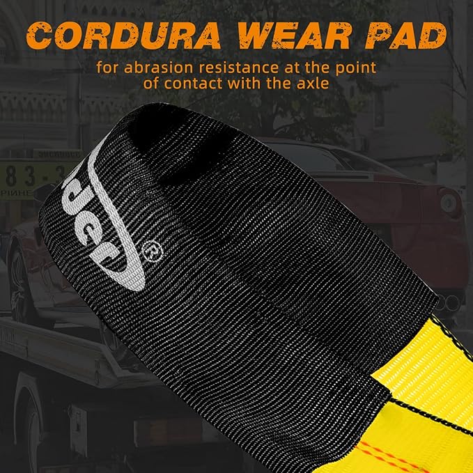 Heavy Duty Ratchet Tie Down Straps - 4 Pack Car Hauling Kit with Snap Hooks - 10,000 lbs Break Strength - Auto Transport Axle Straps with D-Ring - Professional Grade Vehicle Tie Downs