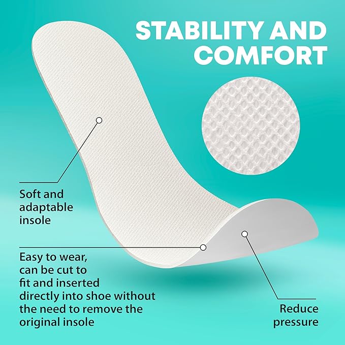 Shoe Filler Insert - Full Length Daily Latex Foam Shoe Inserts, Shoe Insoles for Shoes That are Too Big, 3 Pairs (EU 20-27, US Kids 5-10)