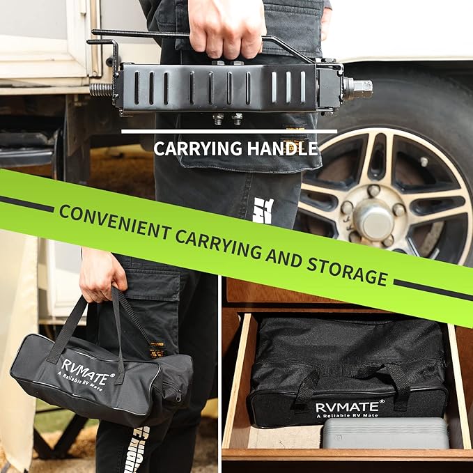 RVMATE RV Camper Wheel Chock Stabilizer Scissor, X Chocks Wheel Stabilizer (2 Packs) for RV Travel Trailer Tires, X Chock for Locking Tandem Wheels When Parked on Uneven Surfaces, Black.