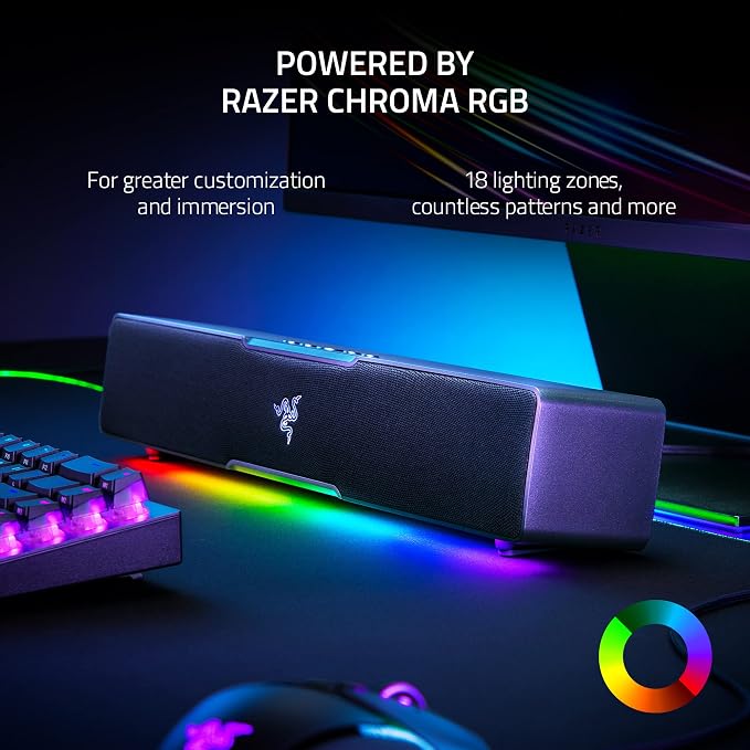 Razer Leviathan V2 X, PC Soundbar with Full-Range Drivers, Black | Compact Design, Chroma RGB, USB-C, Bluetooth 5.0, for PC, Laptop, Smartphones, Tablets & Nintendo Switch
