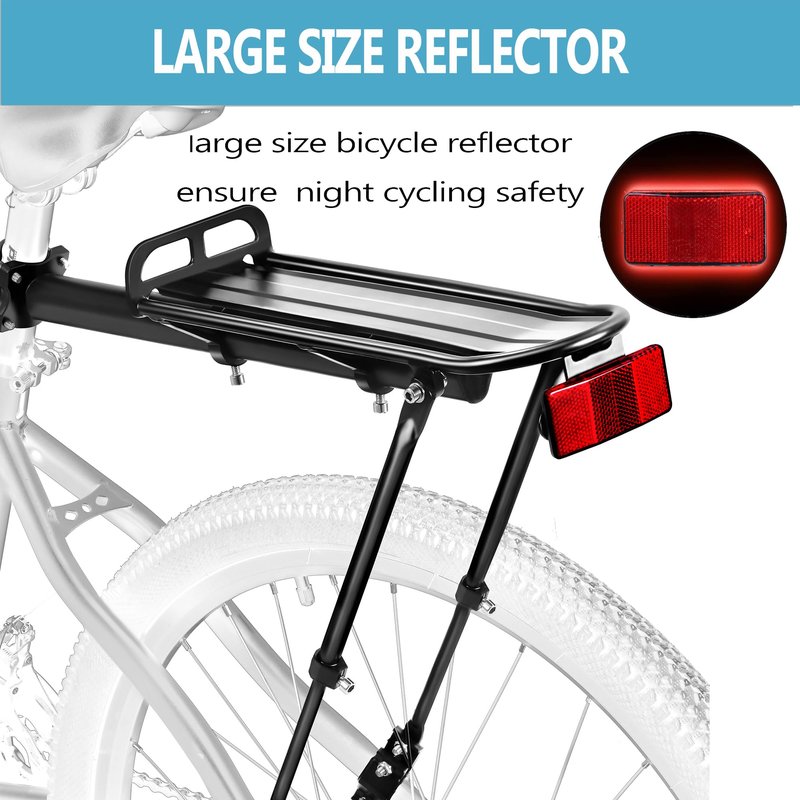 YONTUO BCR11:Rear Bike Rack,Bike Cargo Rack,Aluminum Alloy,Large Size Reflective,Retractable,Universal,Height Adjustable