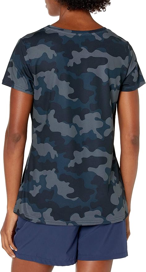 Amazon Essentials Women's Active Quick Dry Tech Stretch Short-Sleeve V-Neck T-Shirt (Available in Plus Size), Pack of 2