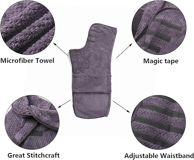 Geyecete Pineapple Grid Fast Drying Super Absorbent Dog Cat Bath Robe Towel - Gray - 3XL