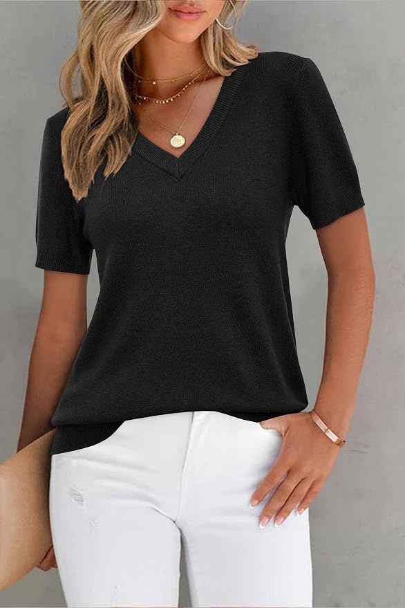 Arach&Cloz Women's Wool Blend Spring Summer Lightweight Business Casual Sweater Tops 2026