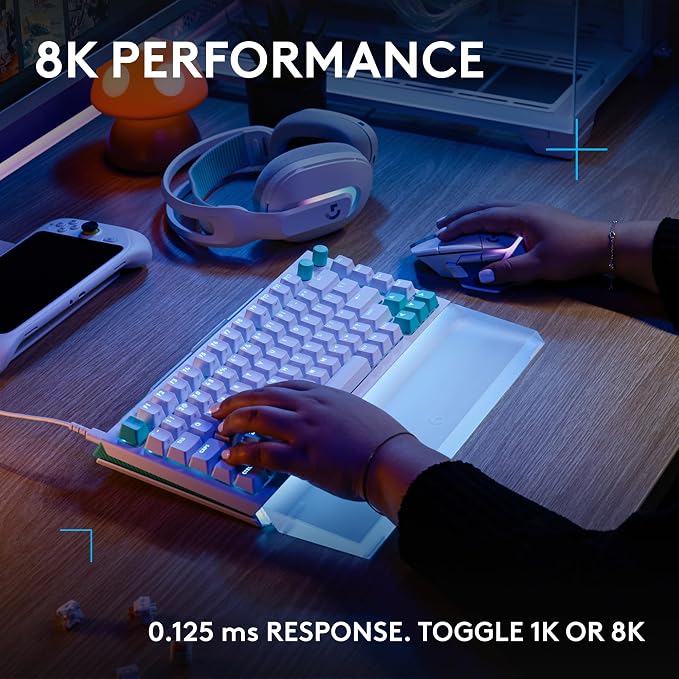 Logitech G512 X 98 TMR + Linear Switch Mechanical Gaming Keyboard - White | Hot-Swappable 9x TMR Rapid Trigger + Linear Mechanical Switches, Gasket, PBT Keycaps, <8K, LIGHTSYNC RGB, for PC & Mac