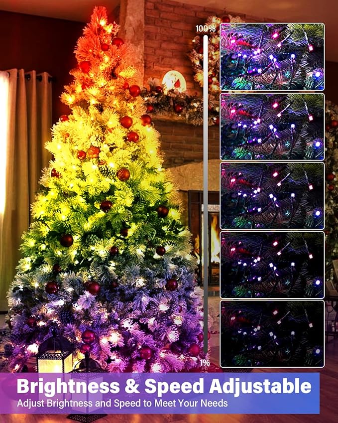 Avatar Controls Smart Color Changing Christmas Lights Outdoor - 66FT 200LED DIY RGB String Lights with Music Sync, App & Remote Control, Waterproof for Xmas Tree, Parties, Outside Patio, Garden