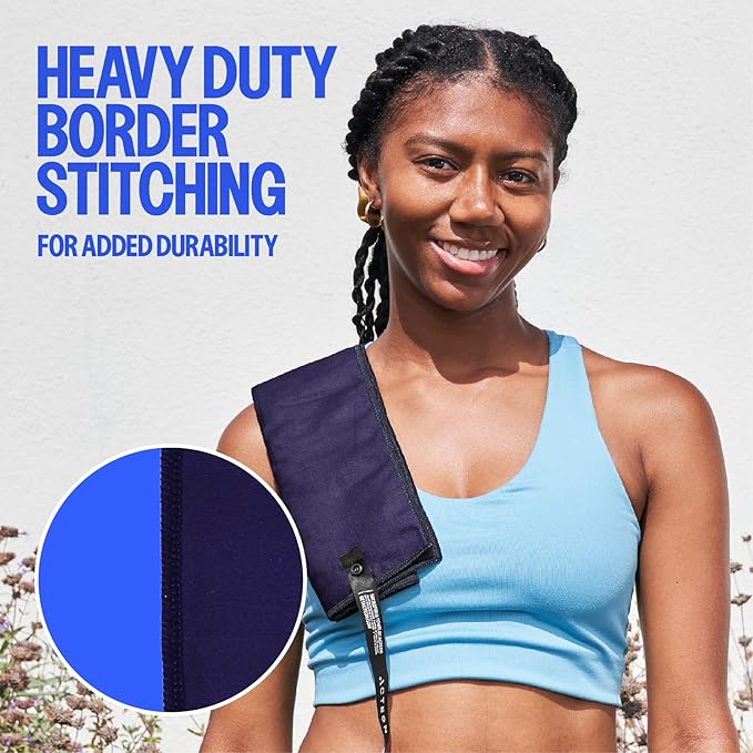 Acteon Microfiber Gym Towels 5 Pack, Quick Dry Silver ION Odor-Free Super Absorbent Sweat Towels for Men & Women, Workout, Yoga, Running, Beach, Travel – 16x30.5 Inch (Midnight Blue)